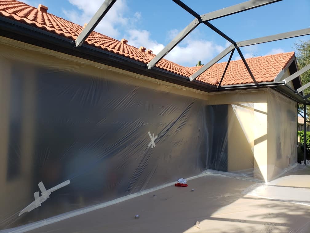 Protecting your things during pool cage repainting